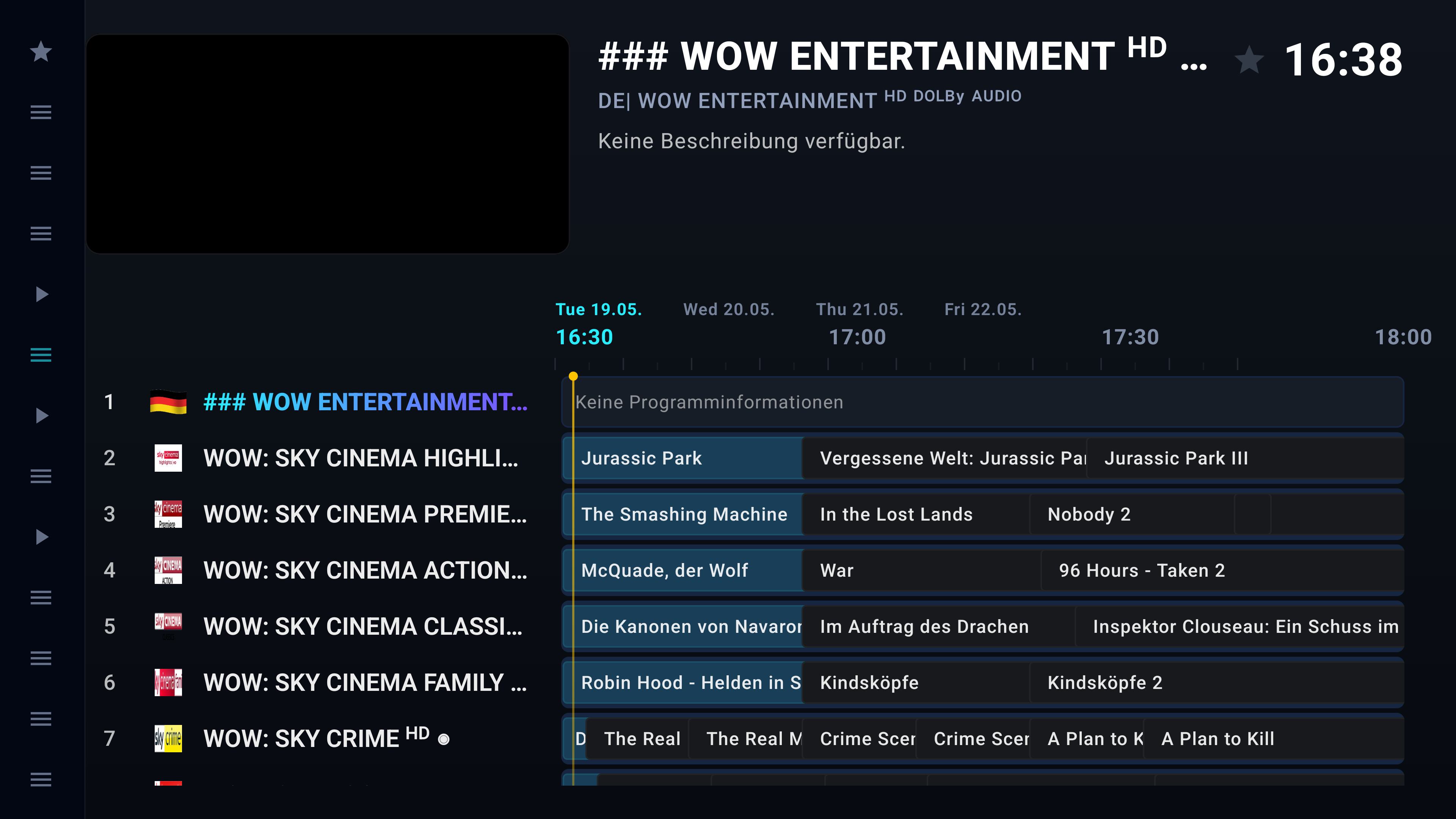 ERNEL EPG Grid auf Android TV